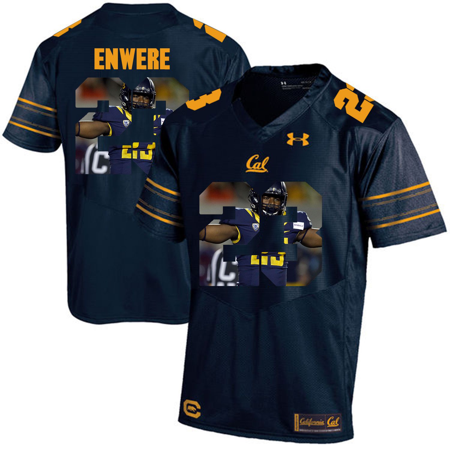 Men California Golden Bears #23 Vic Enwere Dark blue Customized NCAA Jerseys1->customized ncaa jersey->Custom Jersey